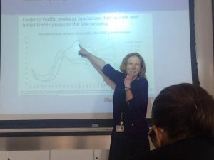 Margaret Holborn illustrates peak time traffic of the Guardian- photo by Azizrahman Omid Azizi